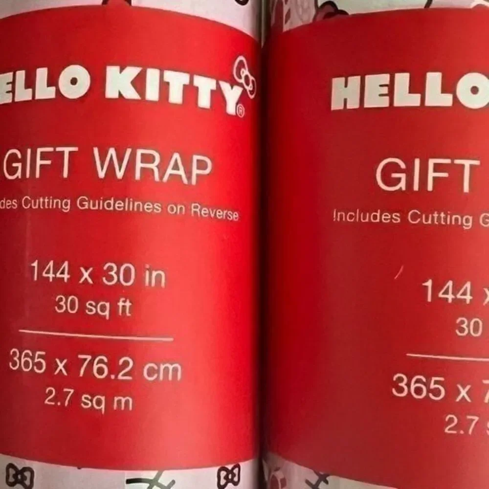 Hello‎ Kitty Happy Holidays Pink Wrapping Paper-Set of 2